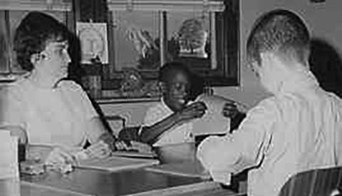 Teacher and two students