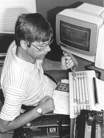 At work on a computer