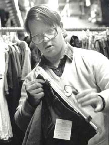 Individual buying clothing