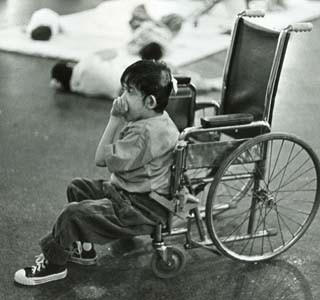 Child and wheelchair